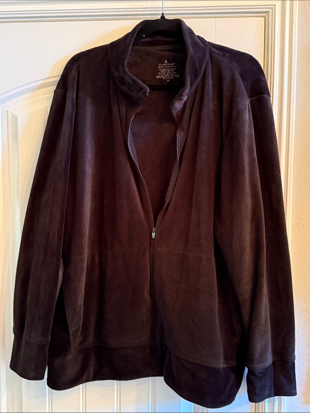 Classic Women's Black Ultra Soft Velvety Zip Jacket